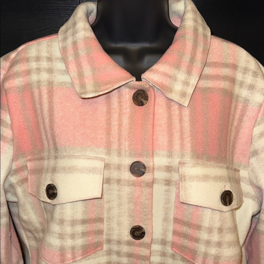 Lascana Plaid Pink and Cream Women's Jacket